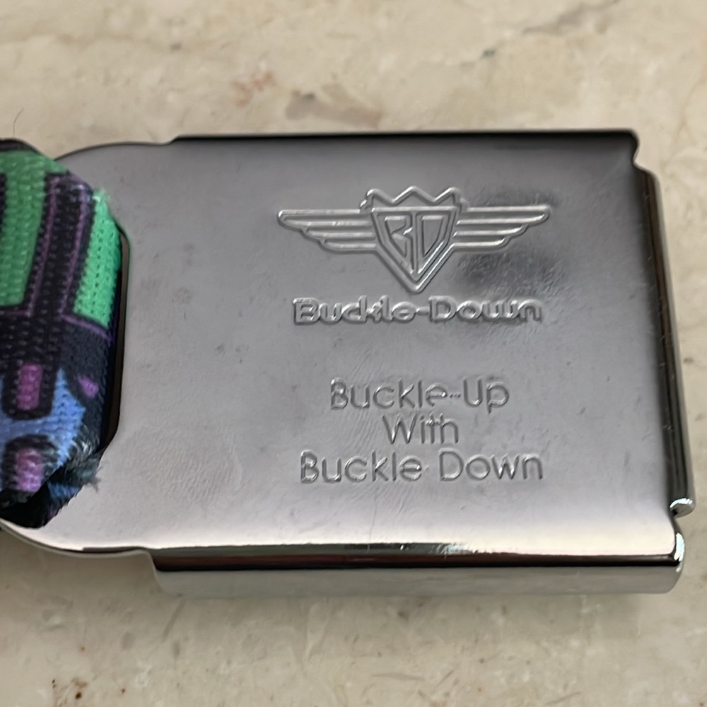 The Joker Buckle Down belt adjustable purple black seat belt style Batman - Picture 7 of 7